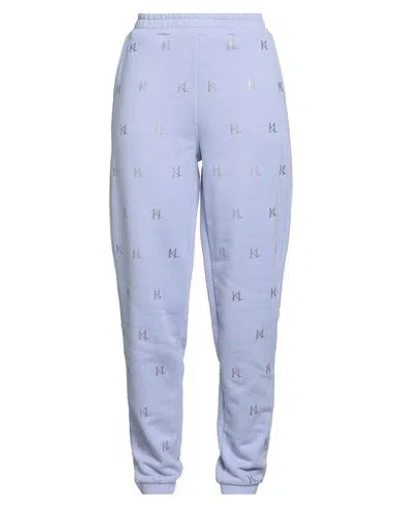 KARL LAGERFELD KARL LAGERFELD WOMAN PANTS LILAC SIZE M ORGANIC COTTON, RECYCLED POLYESTER