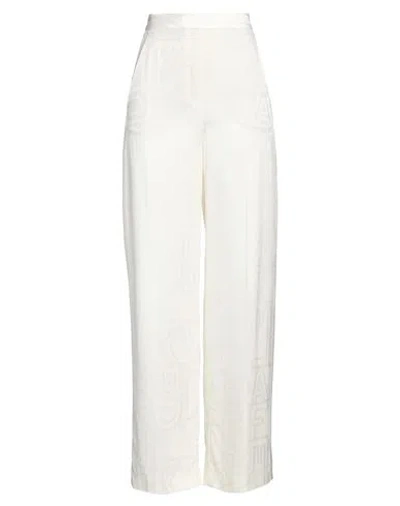 Karl Lagerfeld Woman Pants Off White Size 4 Acetate, Viscose
