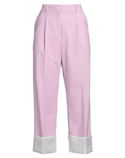 KARL LAGERFELD KARL LAGERFELD WOMAN PANTS PINK SIZE 6 POLYESTER, WOOL, ELASTANE