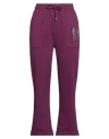 Karl Lagerfeld Woman Pants Purple Size S Organic Cotton, Polyester