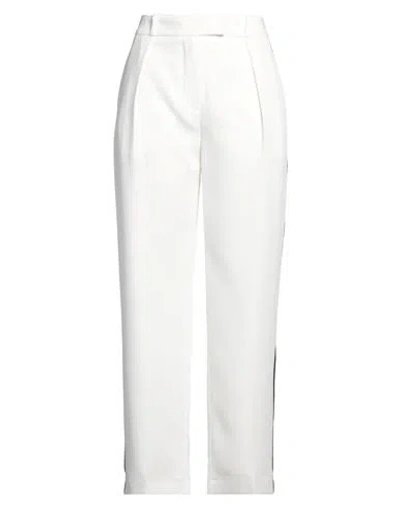 KARL LAGERFELD KARL LAGERFELD WOMAN PANTS WHITE SIZE 8 POLYESTER, VISCOSE