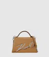 Karl Lagerfeld K/signature Medium Crossbody Bag In Sand