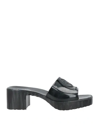 Karl Lagerfeld Woman Sandals Black Size 7 Rubber