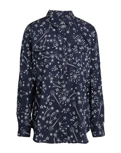 Karl Lagerfeld Woman Shirt Midnight Blue Size L Polyester, Recycled Polyester