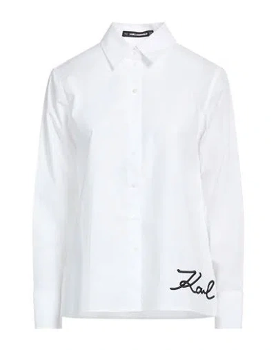 Karl Lagerfeld Woman Shirt White Size 2 Cotton