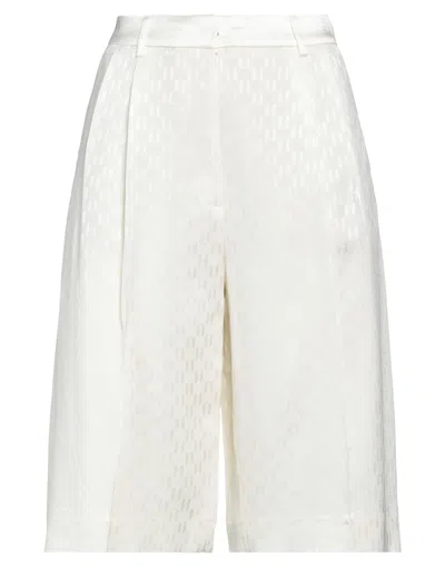 Karl Lagerfeld Woman Shorts & Bermuda Shorts Ivory Size 8 Acetate, Viscose In White