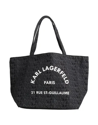 Karl Lagerfeld Woman Shoulder Bag Black Size - Organic Cotton, Cotton