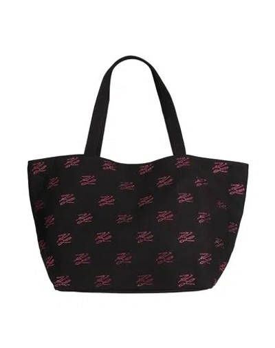 Karl Lagerfeld Woman Shoulder Bag Black Size - Recycled Cotton, Cotton