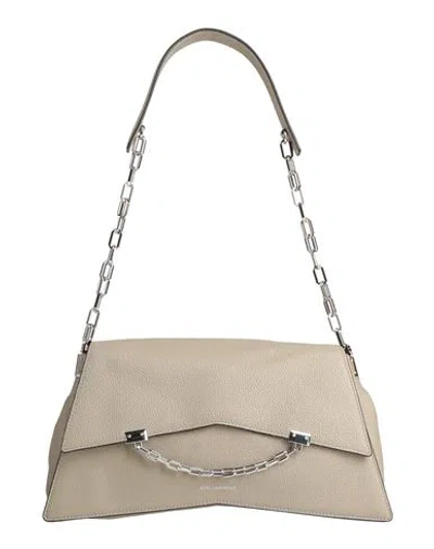 Karl Lagerfeld Woman Shoulder Bag Grey Size - Cow Leather