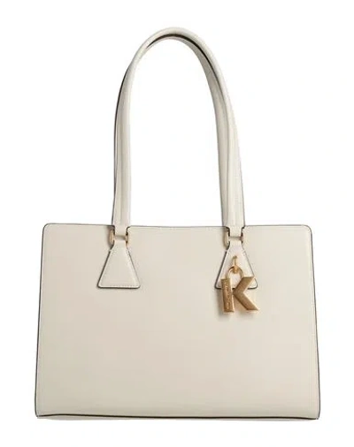 Karl Lagerfeld Woman Shoulder Bag Off White Size - Cow Leather