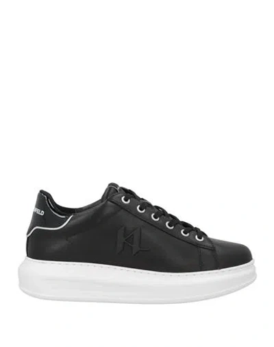 KARL LAGERFELD KARL LAGERFELD WOMAN SNEAKERS BLACK SIZE 4 LEATHER