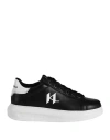 Karl Lagerfeld Woman Sneakers Black Size 7 Leather In Black