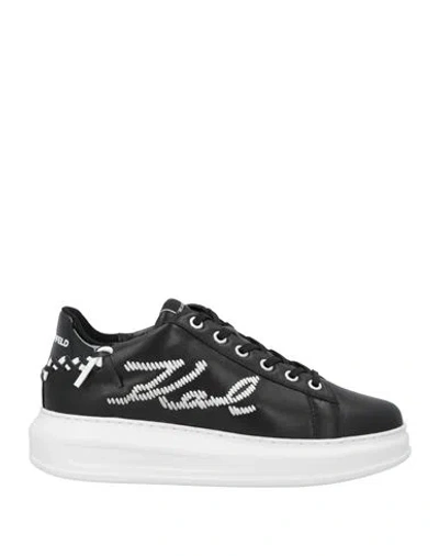 Karl Lagerfeld Kapri Signia Rhinestone-embellished Sneakers In Black
