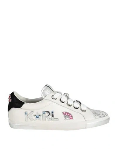 Karl Lagerfeld Woman Sneakers Off White Size 7 Leather