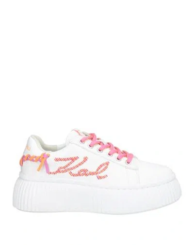 Karl Lagerfeld Woman Sneakers White Size 7 Leather
