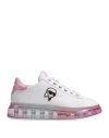 Karl Lagerfeld Woman Sneakers White Size 10 Leather In White