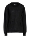 Karl Lagerfeld Woman Sweatshirt Black Size 2 Polyester, Cotton, Elastane