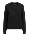 Karl Lagerfeld Woman Sweatshirt Black Size L Organic Cotton In Black