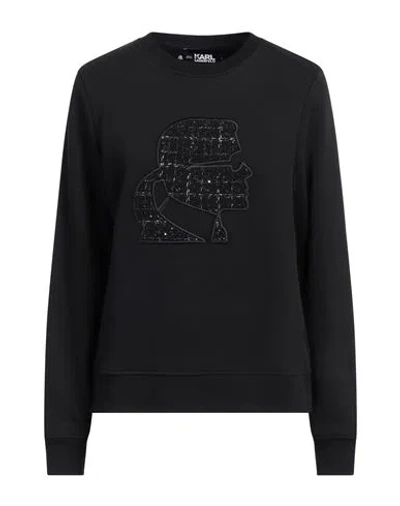 Karl Lagerfeld Woman Sweatshirt Black Size L Organic Cotton