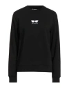 Karl Lagerfeld Woman Sweatshirt Black Size L Organic Cotton
