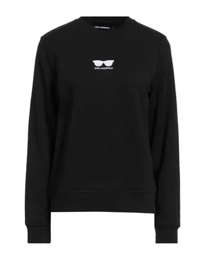 Karl Lagerfeld Woman Sweatshirt Black Size L Organic Cotton