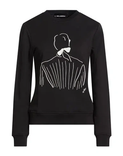 Karl Lagerfeld Woman Sweatshirt Black Size L Organic Cotton In Neutral