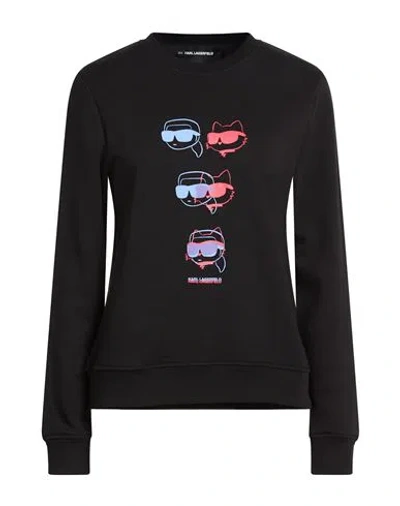 Karl Lagerfeld Woman Sweatshirt Black Size L Organic Cotton