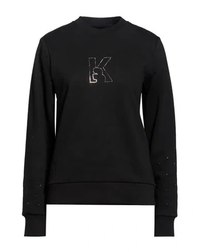 Karl Lagerfeld Woman Sweatshirt Black Size L Organic Cotton