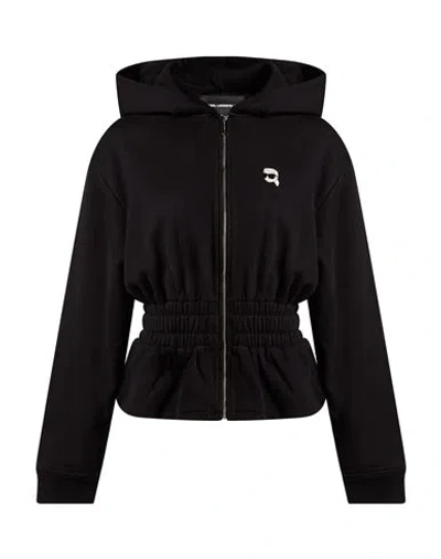 Karl Lagerfeld Woman Sweatshirt Black Size L Organic Cotton