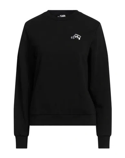 Karl Lagerfeld Woman Sweatshirt Black Size L Organic Cotton
