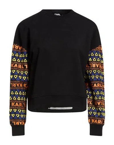 Karl Lagerfeld Woman Sweatshirt Black Size L Organic Cotton, Polyester