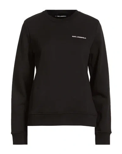 Karl Lagerfeld Woman Sweatshirt Black Size L Organic Cotton, Recycled Polyester