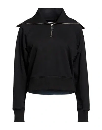 Karl Lagerfeld Woman Sweatshirt Black Size L Organic Cotton, Recycled Polyester