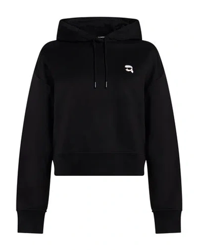 Karl Lagerfeld Woman Sweatshirt Black Size L Organic Cotton, Recycled Polyester
