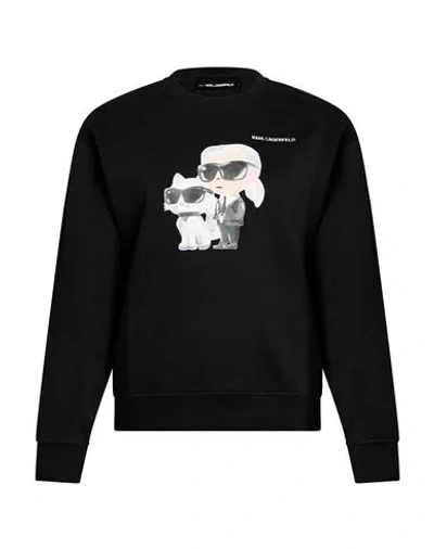 Karl Lagerfeld Woman Sweatshirt Black Size L Organic Cotton, Recycled Polyester