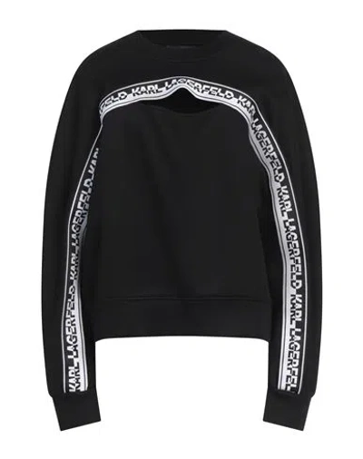 Karl Lagerfeld Logo-tape Cut-out Sweatshirt In Black