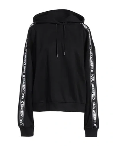 Karl Lagerfeld Woman Sweatshirt Black Size L Viscose, Polyurethane