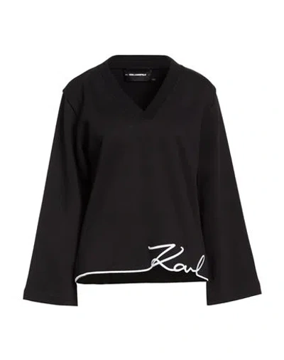 Karl Lagerfeld Woman Sweatshirt Black Size M Cotton, Polyester