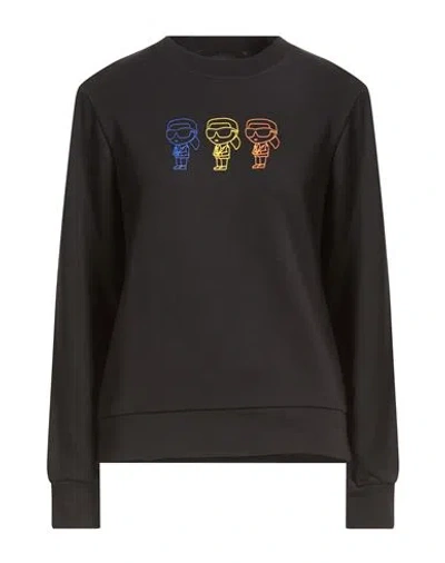 Karl Lagerfeld Woman Sweatshirt Black Size M Organic Cotton