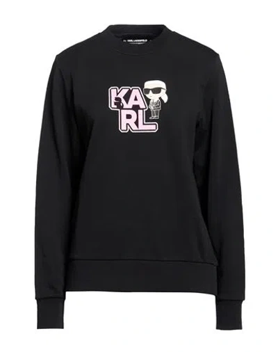 Karl Lagerfeld Woman Sweatshirt Black Size M Organic Cotton