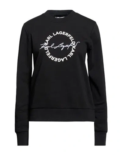 Karl Lagerfeld Woman Sweatshirt Black Size M Organic Cotton