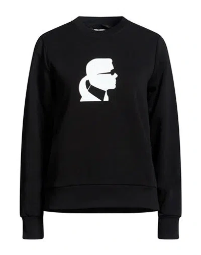 Karl Lagerfeld Woman Sweatshirt Black Size M Organic Cotton