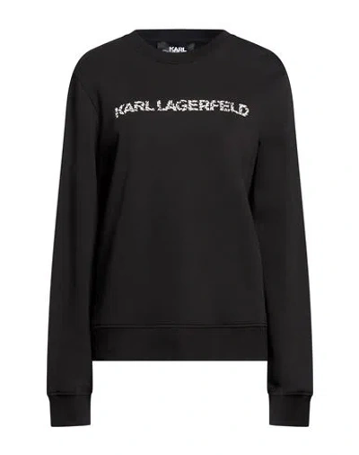 Karl Lagerfeld Woman Sweatshirt Black Size M Organic Cotton, Recycled Polyester