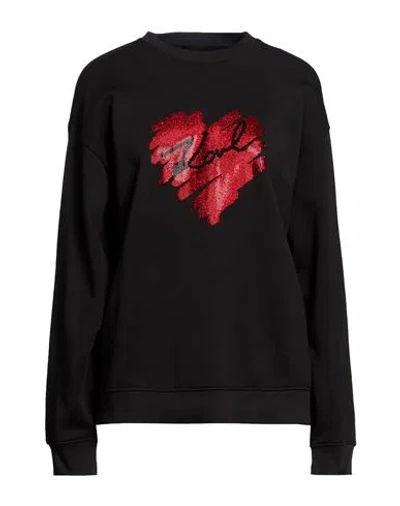 Karl Lagerfeld Woman Sweatshirt Black Size S Organic Cotton