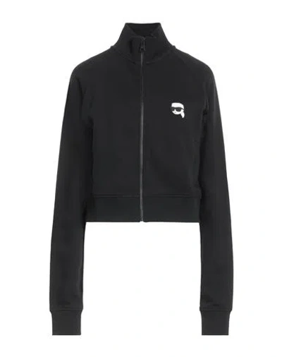 Karl Lagerfeld Woman Sweatshirt Black Size S Organic Cotton, Polyester