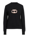 Karl Lagerfeld Woman Sweatshirt Black Size S Organic Cotton, Polyester In Black