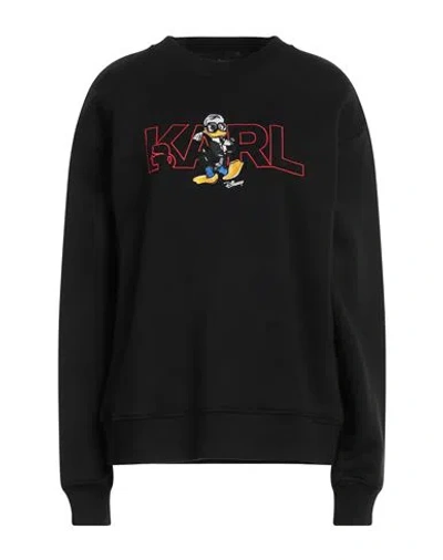 Karl Lagerfeld Woman Sweatshirt Black Size Xs Organic Cotton, Recycled Polyester