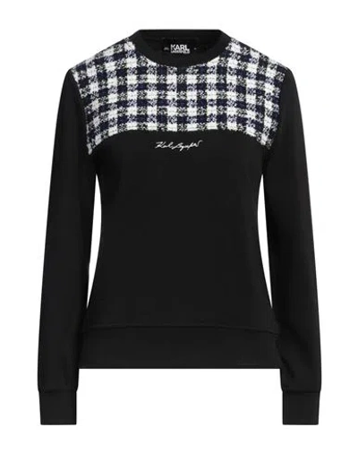 Karl Lagerfeld Woman Sweatshirt Black Size Xs Cotton, Acrylic, Polyester, Viscose