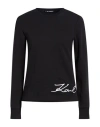 Karl Lagerfeld Woman Sweatshirt Black Size Xs Organic Cotton In Black