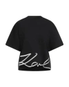 Karl Lagerfeld Karl Signature Hem T-shirt Woman T-shirt Black Size S Organic Cotton In Black